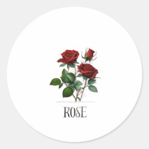 roses sticer classic round sticker