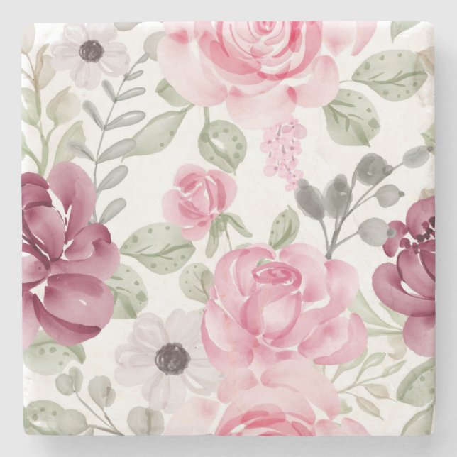 Roses Stone Coaster (Front)