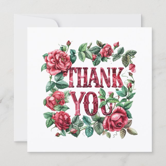 Roses Thank you card.  Card (Front)