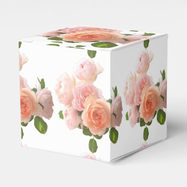 Roses Trendy Modern Elegant Design Template Favour Box (Front Side)