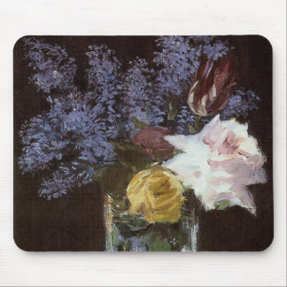 Roses, Tulips, & Lilacs in a Crystal Vase - Mousep Mouse Pad