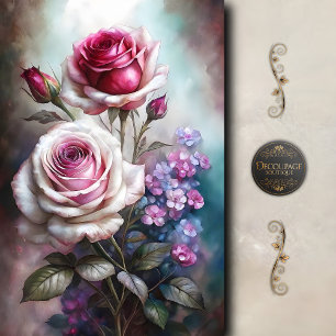Roses Twilight Garden Decoupage Tissue Paper