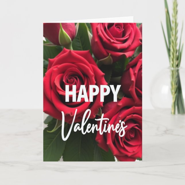 Roses Valentines Happy Card (Front)