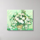 Roses | Vincent Van Gogh Canvas Print<br><div class="desc">Roses (1890) by Dutch post-impressionist artist Vincent Van Gogh. Original work is an oil on canvas painting depicting a still life of white roses against a light green background. 

Use the design tools to add custom text or personalise the image.</div>