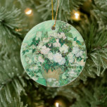 Roses | Vincent van Gogh Ceramic Tree Decoration<br><div class="desc">Roses (1890) by Dutch post-impressionist artist Vincent Van Gogh. Original work is an oil on canvas painting depicting a still life of white roses against a light green background. 

Use the design tools to add custom text or personalise the image.</div>