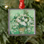 Roses | Vincent van Gogh Metal Tree Decoration<br><div class="desc">Roses (1890) by Dutch post-impressionist artist Vincent Van Gogh. Original work is an oil on canvas painting depicting a still life of white roses against a light green background. 

Use the design tools to add custom text or personalise the image.</div>