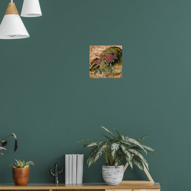 Roses, Vintage Music Paper Poster (Living Room 1)