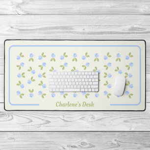 Roses Watercolor - Alicia's Blue Desk Mat