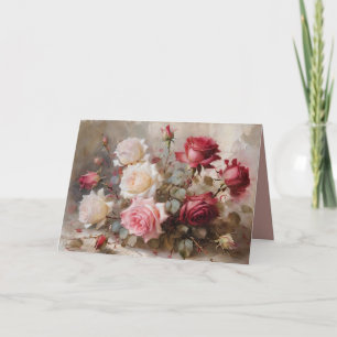 Roses Watercolor Blank Customisable Card