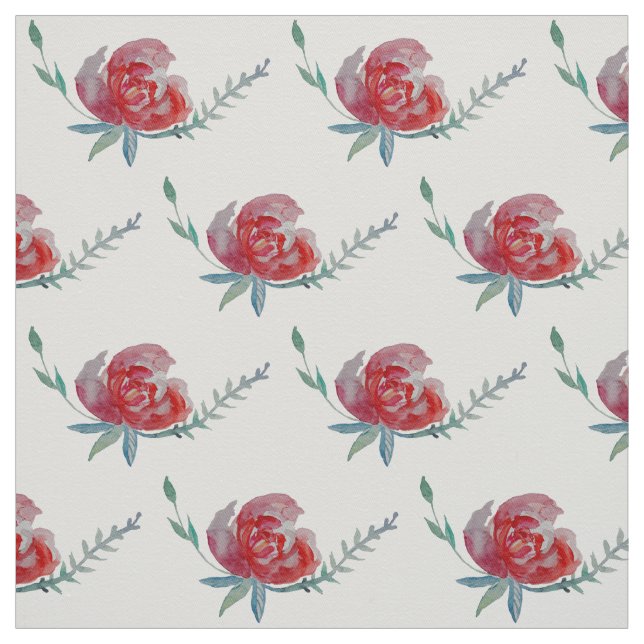 Roses Watercolor Fabric (Swatch)