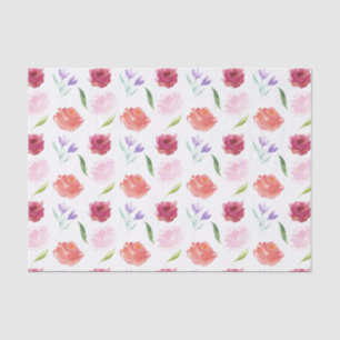 Roses Watercolor Floral Tissue Paper