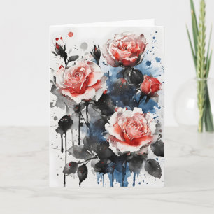 Roses - Watercolor flowers Card