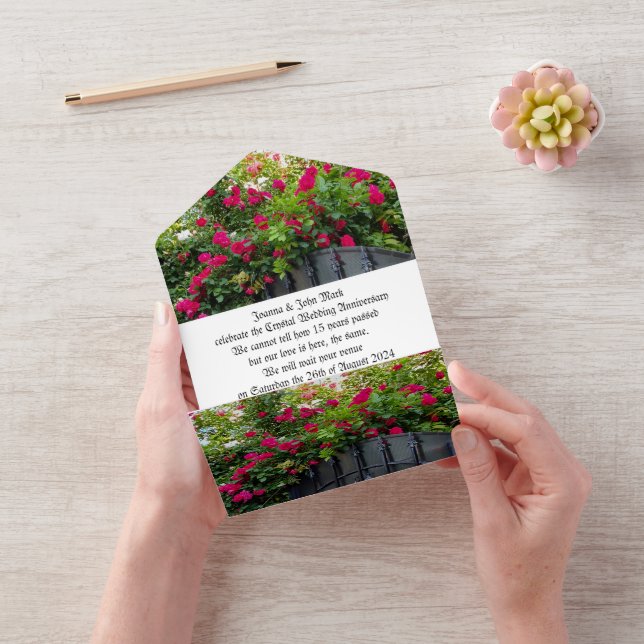 Roses wedding anniversary invitation (Video)