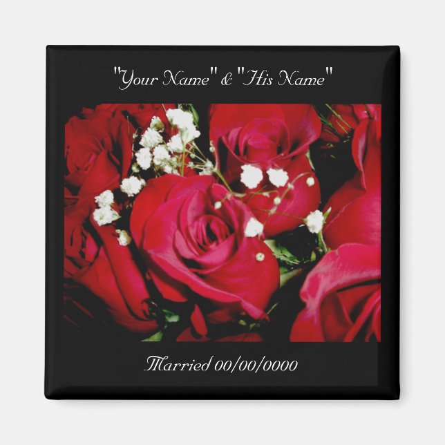 Roses Wedding Rememberance Magnet (Front)