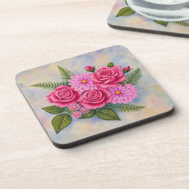 Roses with Dahlias  Coaster (Left Side)