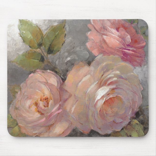 Roses with Grey Mouse Pad (Front)