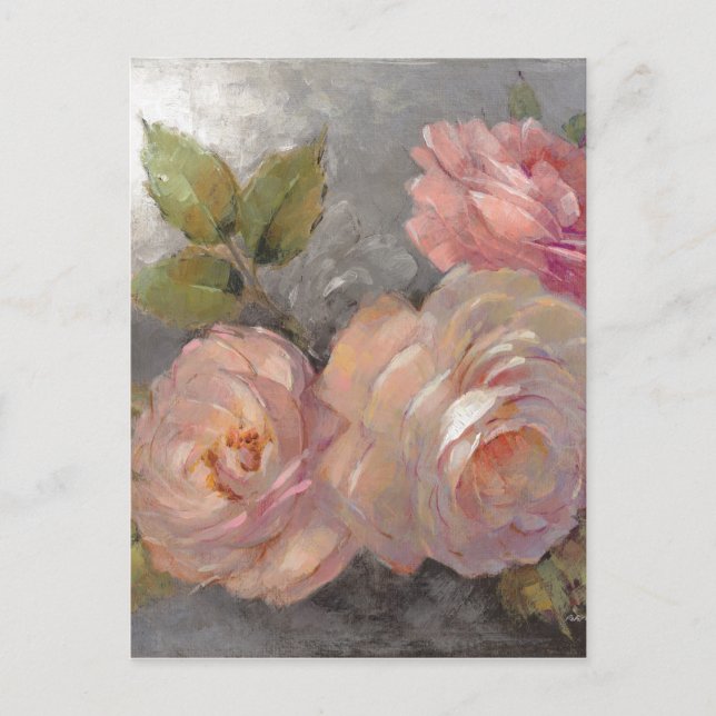 Roses with Grey Postcard (Front)