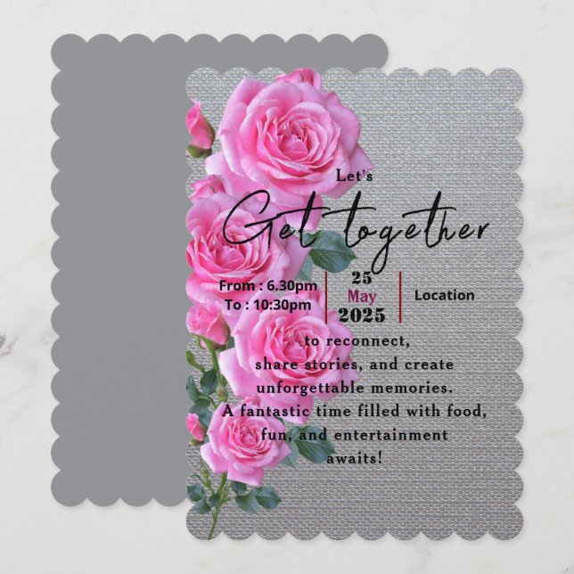 Roses with memories  invitation (Front/Back)