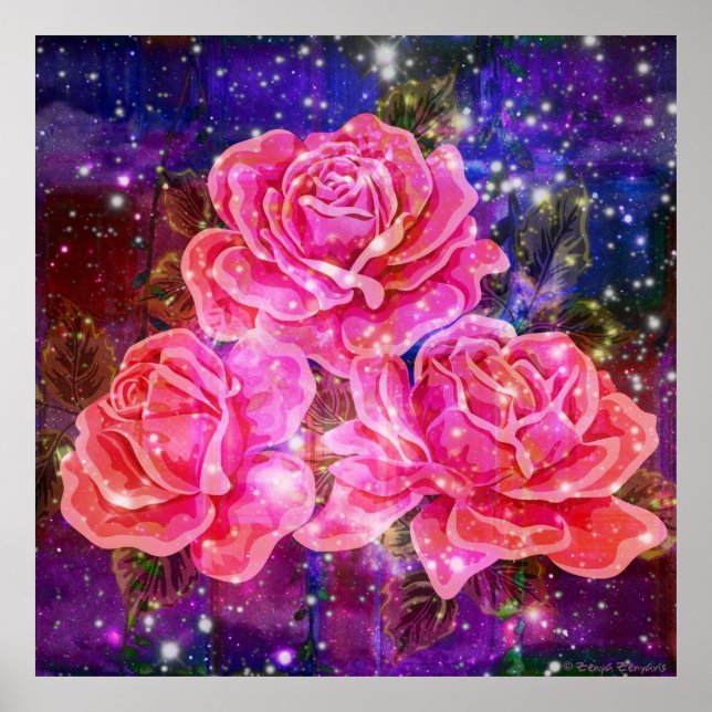 Roses with Sparkles Poster (Front)