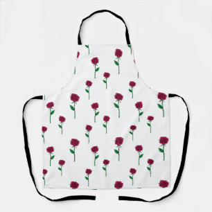 Roses with stem romantic Valentine's Day design Apron