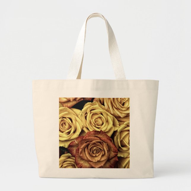 Roses yellow and red large tote bag (Front)