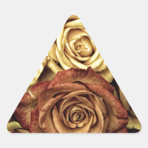 Roses yellow and red triangle sticker