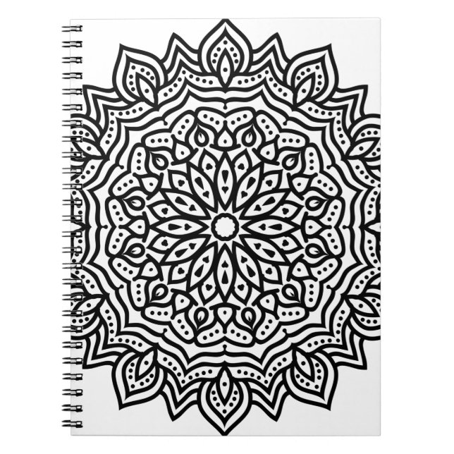 Rosette mandala ornament decor notebook (Front)