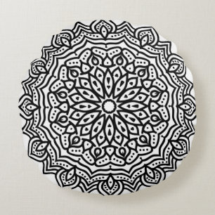 Rosette mandala ornament decor round cushion