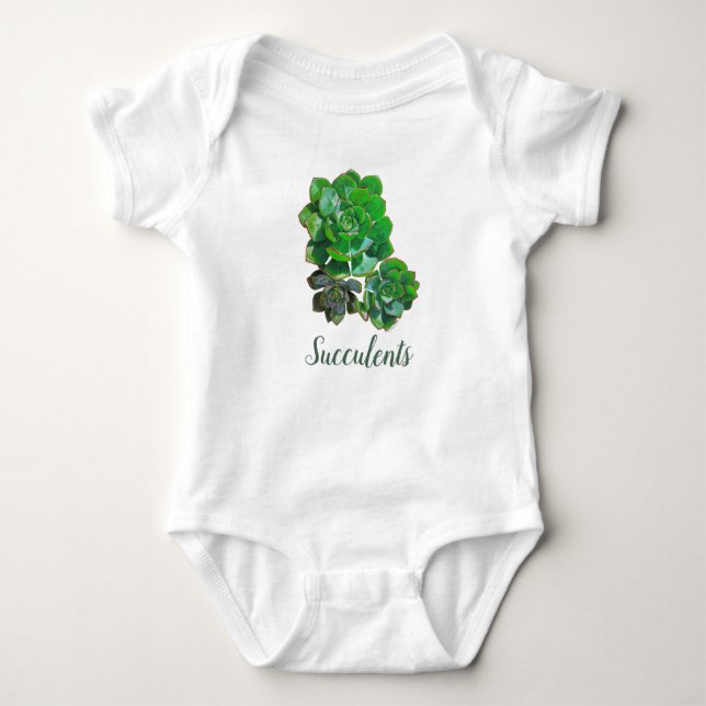 Rosette Succulents Baby Bodysuit (Front)