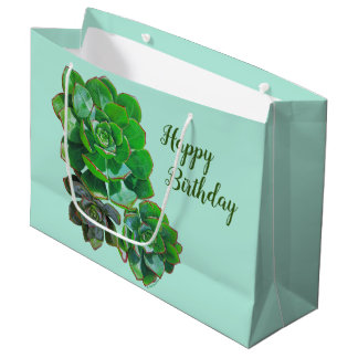 Rosette Succulents Large Gift Bag