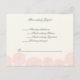 Rosettes Cream Hebrew Jewish Wedding RSVP Card