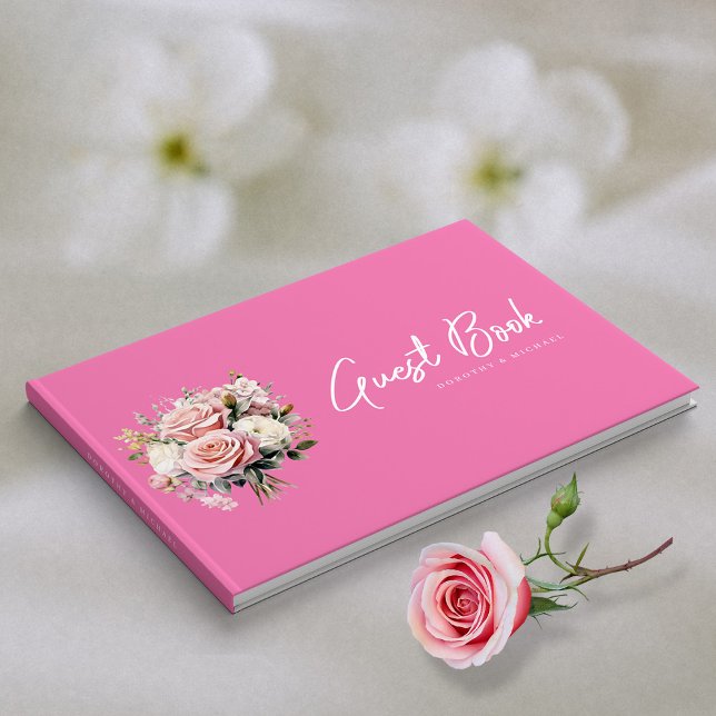 Rosewater Dreams: Modern Pink Wedding Guest Book (Rosewater Dreams_ Modern Pink Wedding Guest Book )