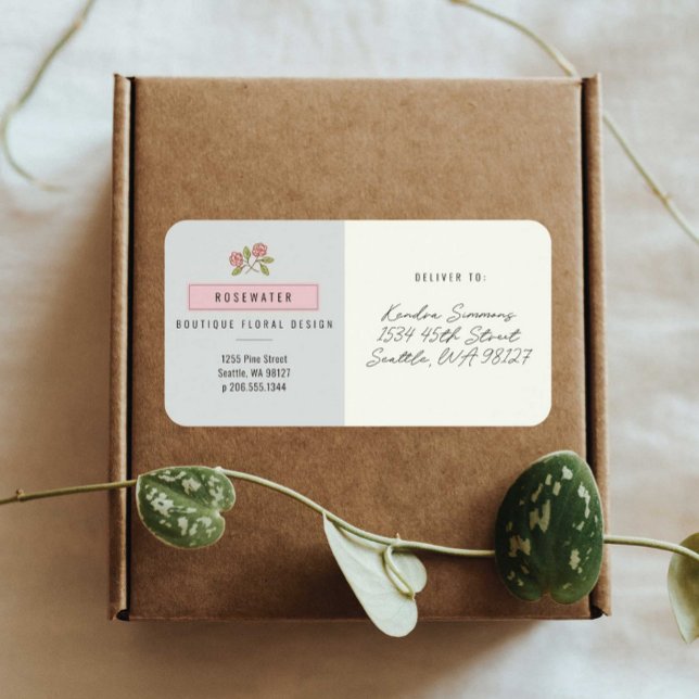 Rosewater Small Business Shipping Label (Creator Uploaded)