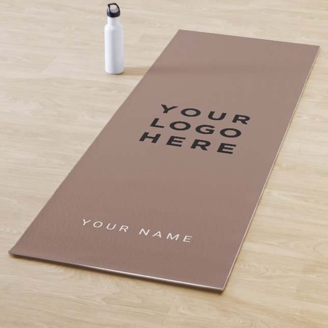 Rosewood Brown Business Logo Name Instagram Yoga Mat (In Situ)