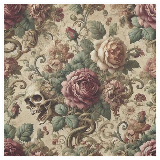 Rosewood Crematory – Gothic Statement Tile Fabric (Swatch)
