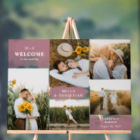 Rosewood Pink Clean Modern & 5 Photos Welcome