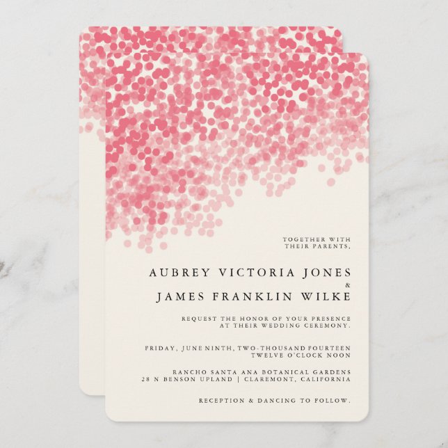 Rosey Light Shower | Rustic Wedding Invitations (Front/Back)