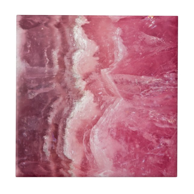 Rosey Rose Quartz Crystal Tile (Front)