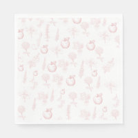 Rosh Hashana Apple Pink Toile Disposable Napkin