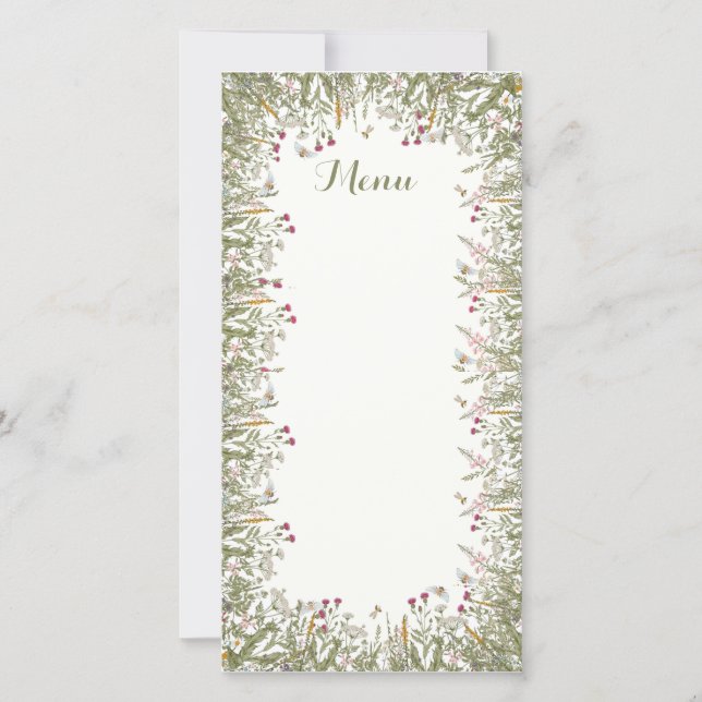 Rosh Hashana Floral Inspired Menu Cards (Front)