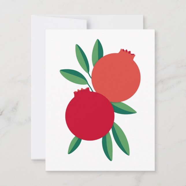 Rosh Hashana Pomegranate Greeting Card (Flat) (Front)