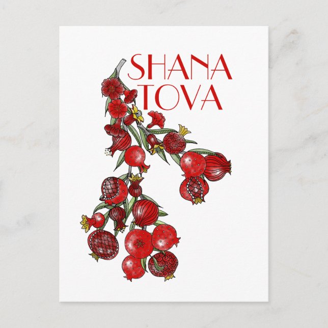 Rosh Hashana Pomegranates  Holiday Card (Front)