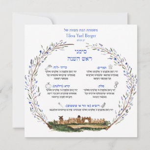 Rosh Hashana Simanim Jewish Blessing New Year Card