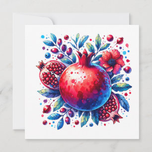 Rosh Hashana Water color Pomegranate