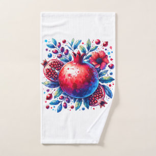 Rosh Hashana Water color Pomegranate  Hand Towel