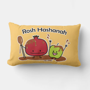Rosh Hashanah apple pomegranate honey Jewish new Lumbar Cushion