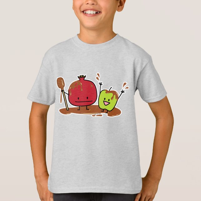 Rosh Hashanah apple pomegranate honey Jewish new T-Shirt (Front)