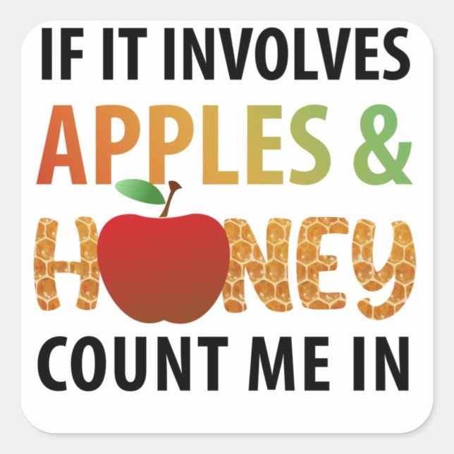 Rosh Hashanah apples and honey  Classic Round Stic Square Sticker (Front)