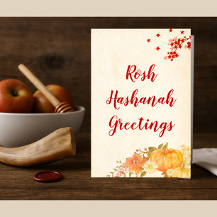 Rosh Hashanah Autumn Flowers Holiday Card