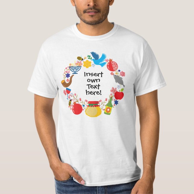 🍯 🍎🐟 Rosh Hashanah - custom text T-Shirt (Front)